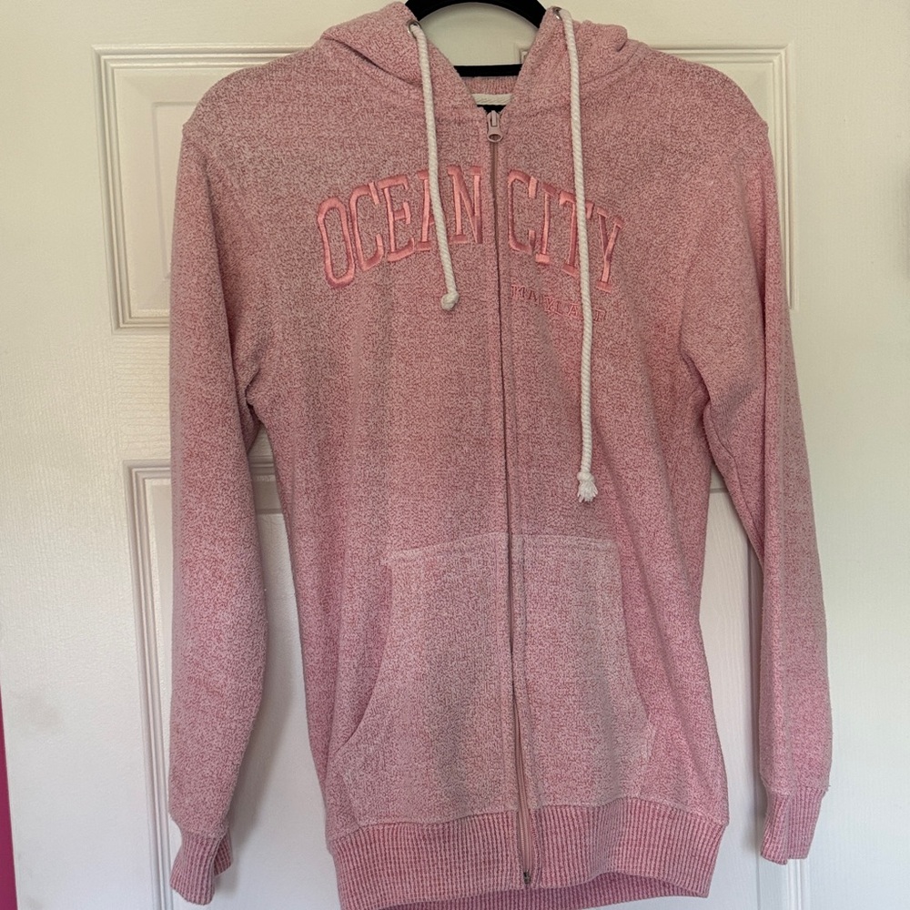 Women's Ocean City Pink Zip-Up Hoodie